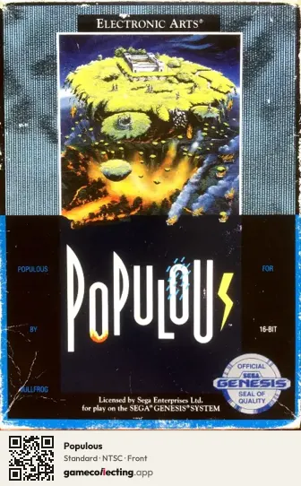 Populous Sega Mega Drive / Genesis, NTSC box front