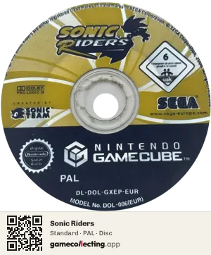 Sonic Riders Nintendo GameCube, PAL disc