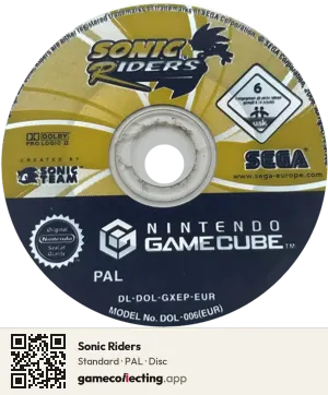 Sonic Riders Nintendo GameCube, PAL disc