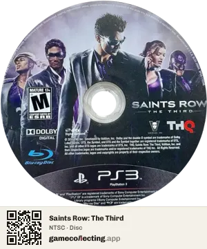 Saints Row: The Third PlayStation 3, NTSC disc
