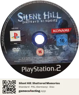 Silent Hill: Shattered Memories PlayStation 2, PAL disc