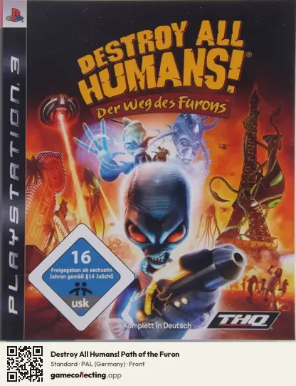 Destroy All Humans! Path of the Furon PlayStation 3, Germany box front