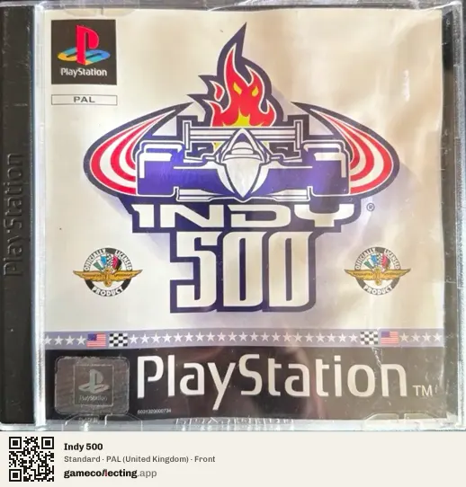 Indy 500 PlayStation, United Kingdom box front