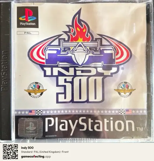 Indy 500 PlayStation, United Kingdom box front