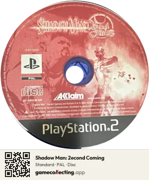 Shadow Man: 2econd Coming PlayStation 2, PAL disc