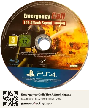 Emergency Call: The Attack Squad PlayStation 4, PAL disc