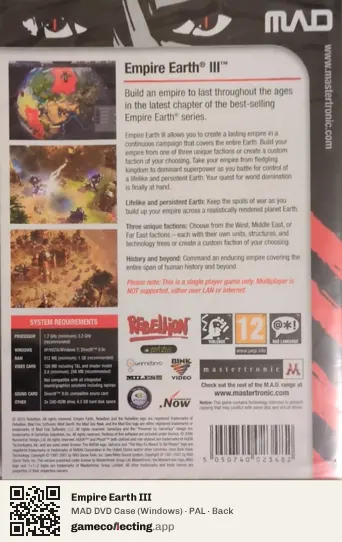 Empire Earth III Computer, PAL box back
