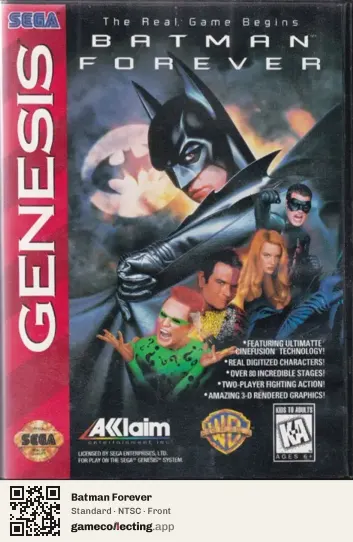 Batman Forever Sega Mega Drive / Genesis, NTSC box front
