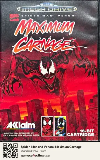 Spider-Man and Venom: Maximum Carnage Sega Mega Drive / Genesis, PAL box front