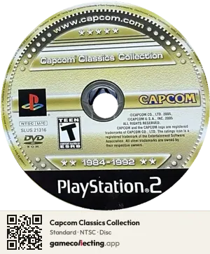 Capcom Classics Collection PlayStation 2, NTSC disc