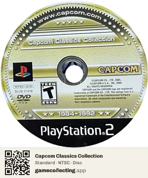 Capcom Classics Collection PlayStation 2, NTSC disc