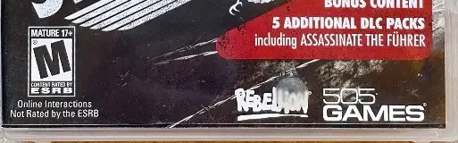 Sniper Elite V2, the ESRB box on its front