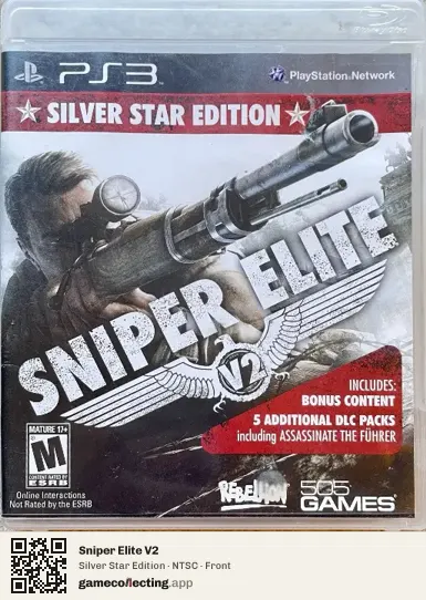 Sniper Elite V2 PlayStation 3, NTSC box front