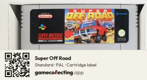 Super Off Road Super Nintendo Entertainment System, PAL cartridge label