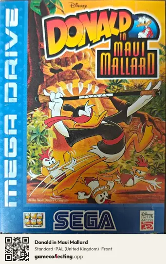 Donald in Maui Mallard Sega Mega Drive / Genesis, United Kingdom box front