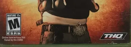50 Cent: Blood on the Sand, the ESRB box on its front