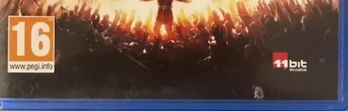 Frostpunk, the PEGI square on its front