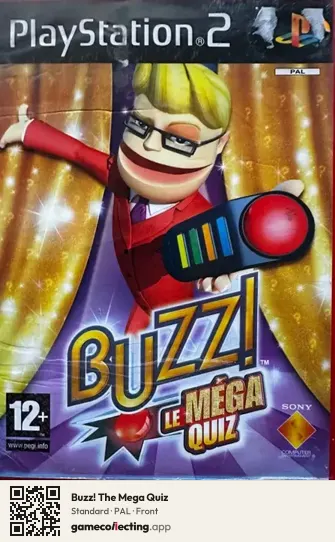 Buzz! The Mega Quiz PlayStation 2, PAL box front