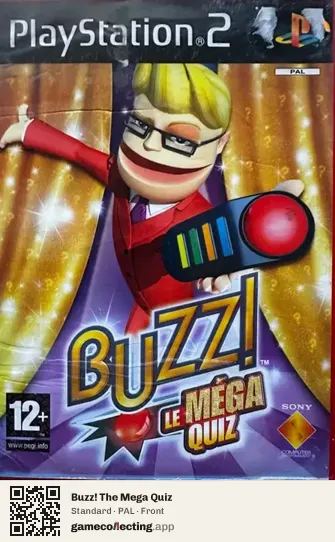 Buzz! The Mega Quiz PlayStation 2, PAL box front