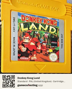 Donkey Kong Land Game Boy, PAL cartridge label
