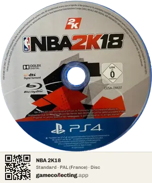 NBA 2K18 PlayStation 4, PAL disc