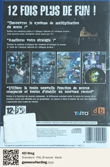 XII Stag PlayStation 2, France box back