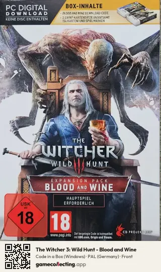 The Witcher 3: Wild Hunt - Blood and Wine Computer, Germany box front