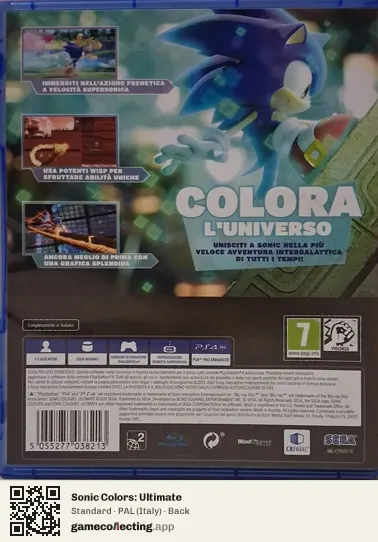 Sonic Colors: Ultimate PlayStation 4, Italy box back