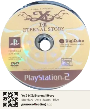 Ys I & II: Eternal Story PlayStation 2, Asia disc