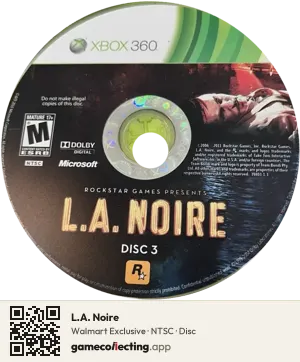 L.A. Noire Xbox 360, NTSC disc