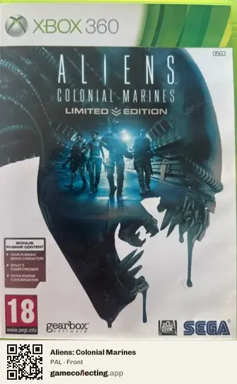 Aliens: Colonial Marines Xbox 360, PAL box front