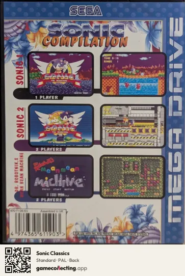 Sonic Classics Sega Mega Drive / Genesis, PAL box back