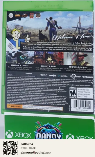 Fallout 4 Xbox One, NTSC box back