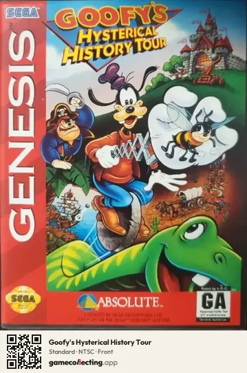 Goofy's Hysterical History Tour Sega Mega Drive / Genesis, NTSC box front