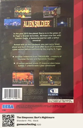 The Simpsons: Bart's Nightmare Super Nintendo Entertainment System, PAL box back