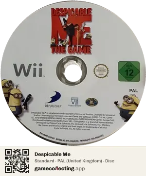 Despicable Me Nintendo Wii, PAL disc
