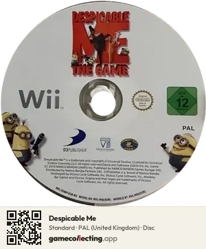 Despicable Me Nintendo Wii, PAL disc