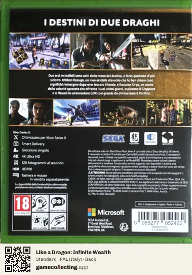 Like a Dragon: Infinite Wealth Xbox Series X, Italy box back