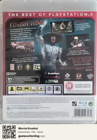 Mortal Kombat PlayStation 3, PAL box back