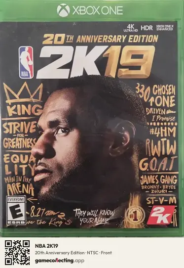 NBA 2K19 Xbox One, NTSC box front