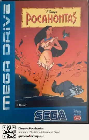 Disney's Pocahontas Sega Mega Drive / Genesis, United Kingdom box front