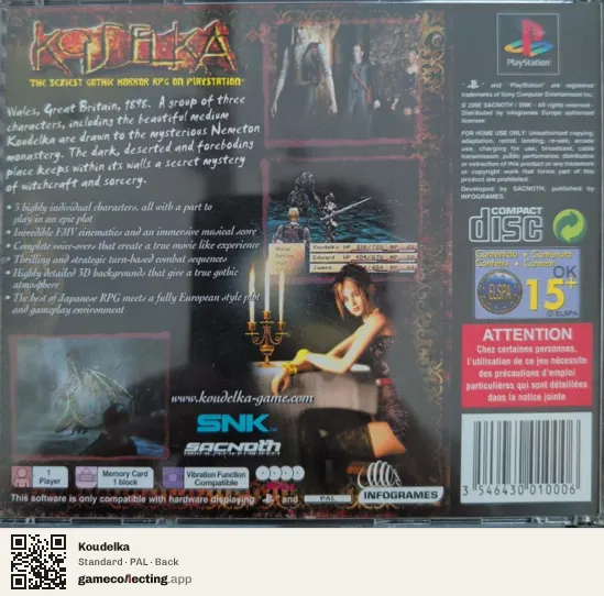Koudelka PlayStation, PAL box back