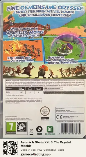 Asterix & Obelix XXL 3: The Crystal Menhir Nintendo Switch, Germany box back