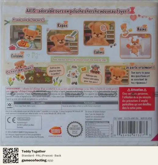 Teddy Together Nintendo 3DS, France box back