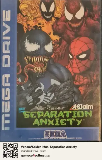 Venom/Spider-Man: Separation Anxiety Sega Mega Drive / Genesis, PAL box front