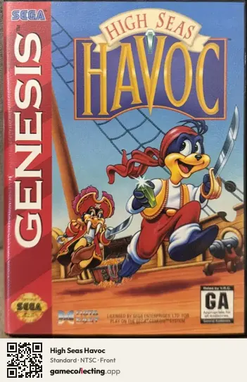 High Seas Havoc Sega Mega Drive / Genesis, NTSC box front