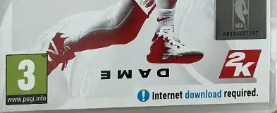 NBA 2K21, the PEGI square on its front