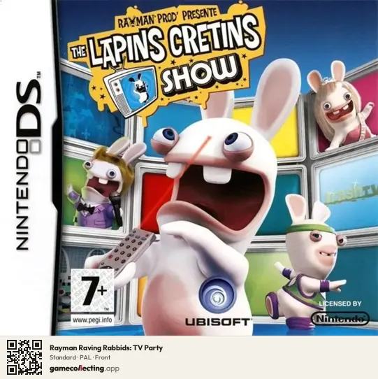 Rayman Raving Rabbids: TV Party Nintendo DS, PAL box front