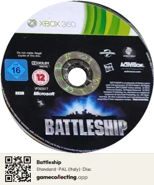 Battleship Xbox 360, PAL disc