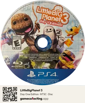 LittleBigPlanet 3 PlayStation 4, NTSC disc